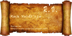 Rack Valéria névjegykártya